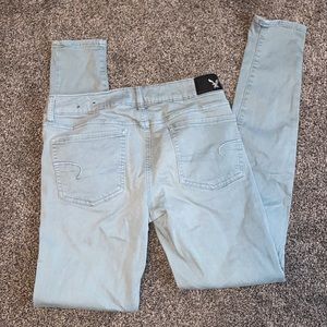 Size 6 Long AEO Khaki Green Jeggings